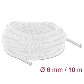   Delock Fonott kábelharisnya nyújtható 10 m x 6 mm fehér (DL-20693)