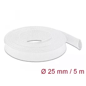   Delock Fonott kábelharisnya nyújtható 5 m x 25 mm fehér (DL-20696)