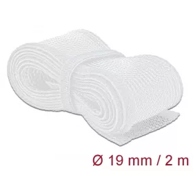   Delock Fonott kábelharisnya tépőzárral 2 m x 19 mm fehér (DL-20702)