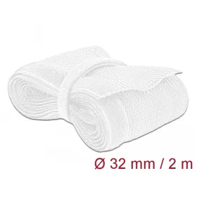   Delock Fonott kábelharisnya tépőzárral 2 m x 32 mm fehér (DL-20703)