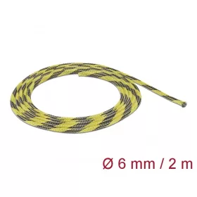   Delock Fonott kábelharisnya nyújtható 2 m x 6 mm fekete-sárga (DL-20737)