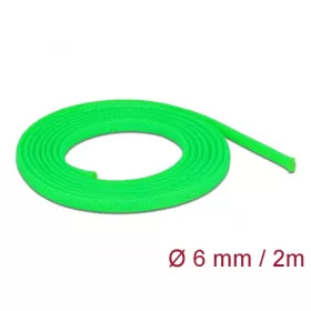   Delock Fonott kábelharisnya nyújtható 2 m x 6 mm zöld (DL-20739)