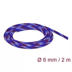   Delock Fonott kábelharisnya nyújtható 2 m x 6 mm kék-piros-fehér (DL-20741)