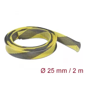   Delock Fonott kábelharisnya nyújtható 2 m x 25 mm fekete-sárga (DL-20747)