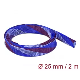   Delock Fonott kábelharisnya nyújtható 2 m x 25 mm kék-piros-fehér (DL-20751)