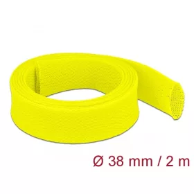   Delock Fonott kábelharisnya nyújtható 2 m x 38 mm sárga (DL-20755)