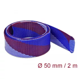   Delock Fonott kábelharisnya nyújtható 2 m x 50 mm kék-piros-fehér (DL-20761)
