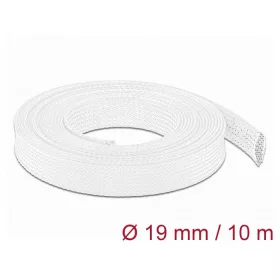   Delock Fonott kábelharisnya nyújtható 10 m x 19 mm fehér (DL-20805)