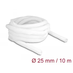   Delock Fonott kábelharisnya önzáródó 10 m x 25 mm fehér (DL-20816)