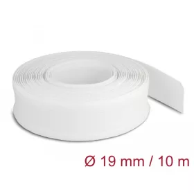   Delock Fonott kábelharisnya tépőzárral 10 m x 19 mm fehér (DL-20819)
