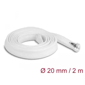   Delock Befont karmantyú zipzáras szorítóval hőállóság egészen 2 m x 20 mm-es fehér (DL-20827)