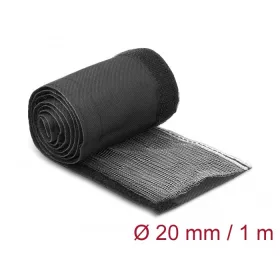   Delock Hőellenálló EMI Shielding fonott borítás tépőzáras rögzítővel, 1 m x 20 mm méretű, fekete (DL-20841)