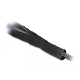   Delock Hőellenálló EMI Shielding fonott borítás tépőzáras rögzítővel, 1 m x 30 mm méretű, fekete (DL-20843)