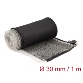   Delock Hőellenálló EMI Shielding fonott borítás zipzárral, 1 m x 30 mm méretű, fekete (DL-20848)