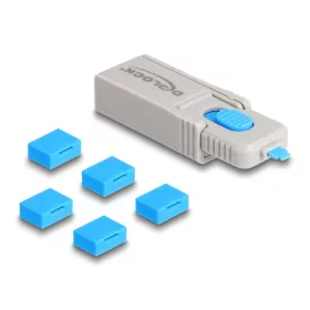   Delock USB port blokkoló szett A-típusú USB anya portok számára, 5 db. + lezáró eszköz (DL-20923)