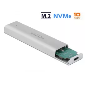   Delock M.2 NVMe PCIe SSD-hez kapcsolódó külso memória ház SuperSpeed USB 10 Gbps USB Type-C anya (DL-42634)