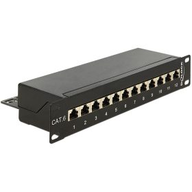 Delock 10  Patch Panel 12 portos Cat.6 fekete (DL-43297)