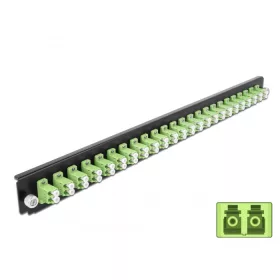   Delock 19  kötő doboz első panele 24 porttal LC Duplex citromzöld (DL-43362)