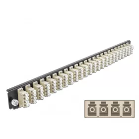   Delock 19  kötő doboz első panele 24 porttal LC Quad bézs (DL-43371)