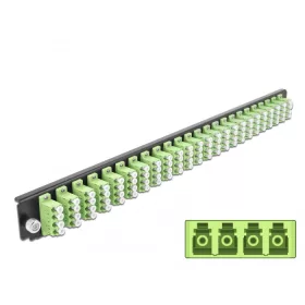   Delock 19  kötő doboz első panele 24 porttal LC Quad citromzöld (DL-43374)