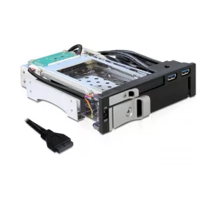   Delock 5.25 Mobil Rack 1 x 2.5 + 1 x 3.5 SATA HDD-hez + 2 x USB 3.0 port (DL-47209)