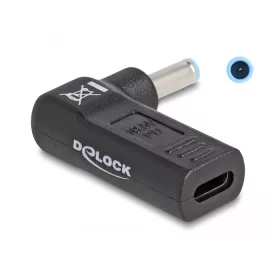   Delock Laptop töltőkábel adapter USB Type-C  anya - HP 4,5 x 3,0 mm apa 90  fokban hajlított (DL-60004)