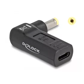   Delock Laptop töltőkábel adapter USB Type-C  anya - HP 4,8 x 1,7 mm apa 90  fokban hajlított (DL-60006)