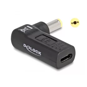   Delock Laptop töltőkábel adapter USB Type-C  anya - Acer 5,5 x 1,7 mm apa 90  fokban hajlított (DL-60009)