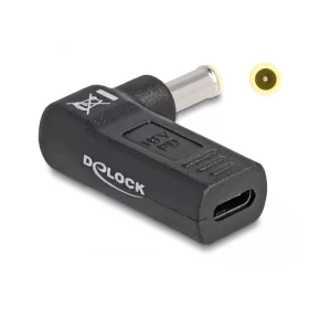   Delock Laptop töltőkábel adapter USB Type-C  anya - Samsung 5,5 x 3,0 mm apa 90  fokban hajlított (DL-60013)