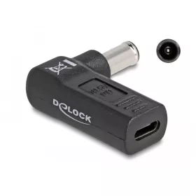   Delock Laptop töltőkábel adapter USB Type-C  anya - Sony 6,0 x 4,3 mm apa 90  fokban hajlított (DL-60014)