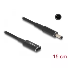   Delock Laptop töltőkábel adapterkábel USB Type-C anya - Dell 4,5 x 3,0 mm apa 15 cm (DL-60036)