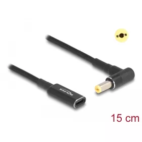   Delock Laptop töltőkábel adapterkábel USB Type-C anya - Acer 5,5 x 1,7 mm apa 90 fokban hajlított 15 cm (DL-60038)