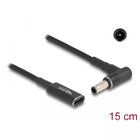   Delock Laptop töltőkábel adapterkábel USB Type-C anya - Samsung 5,5 x 3,0 mm apa 90 fokban hajlított 15 cm (DL-60042)
