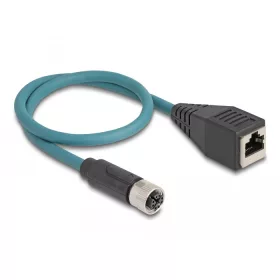   Delock M12 adapter kábel X-kódolt 8 tűs anya - RJ45 anya 50 cm (DL-60070)
