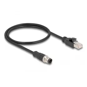   Delock M12 adapter kábel D-kódolt 4 tűs apa - RJ45 apa 50 cm (DL-60073)