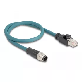   Delock M12 adapter kábel A-kódolt 8 tűs apa - RJ45 apa 50 cm (DL-60075)