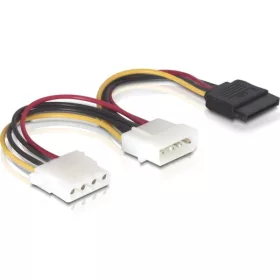   Delock 15 tűs SATA HDD   2 db 4 tűs Molex (apa/anya) hálózati kábel, 16,5 cm (DL-60103)
