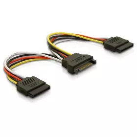   Delock 15 tűs SATA - 2 db SATA HDD (egyenes) hálózati kábel, 15 cm (DL-60105)