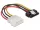 Delock SATA HDD (apa, fém kapoccsal)   4 tűs Molex (apa, egyenes) hálózati kábel (DL-60120)