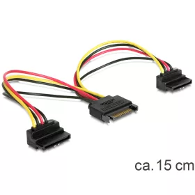   Delock SATA 15pin > 2x SATA HDD - tápkábel, forgatott (DL-60128)