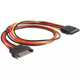   Delock SATA 15 Pin apa > SATA 15 Pin anya hosszabbító tápkábel, 50 cm (DL-60132)
