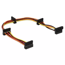   Delock SATA-tápkábel 15 tus csatlakozódugóval > 4 x 15 tus SATA-csatlakozóhüvely, 40 cm, több színbe (DL-60141)