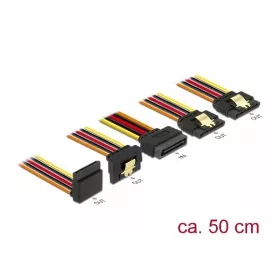   Delock 15 pin-es SATA kábel bemeneti zár funkcióval > 15 pin-es SATA tápcsatlakozó kimeneti 2 x egye (DL-60149)