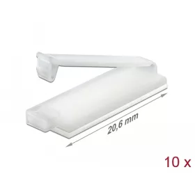   Delock Természetes színű öntapadós kábeltartó zárócsattal 10 db (DL-60181)
