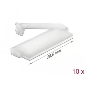   Delock Természetes színű öntapadós kábeltartó zárócsattal 10 db (DL-60182)