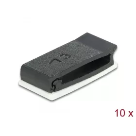 Delock Kábeltartó zárócsattal fekete 10 db (DL-60185)