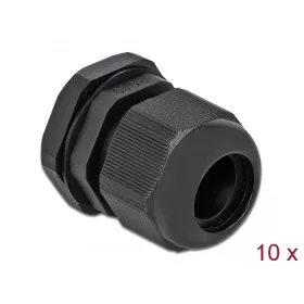 Delock PG19 tömszelence 10 db. fekete (DL-60220)