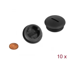   Delock M32 x 1,5 csavarmenetes záródugó, 10 db. fekete (DL-60233)