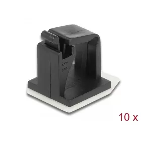 Delock Kábeltartó zárócsattal fekete 10 db (DL-60247)