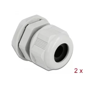   Delock Kábel tömszelence PG16 kerek kábelekhez 2 db. Szürke (DL-60366)